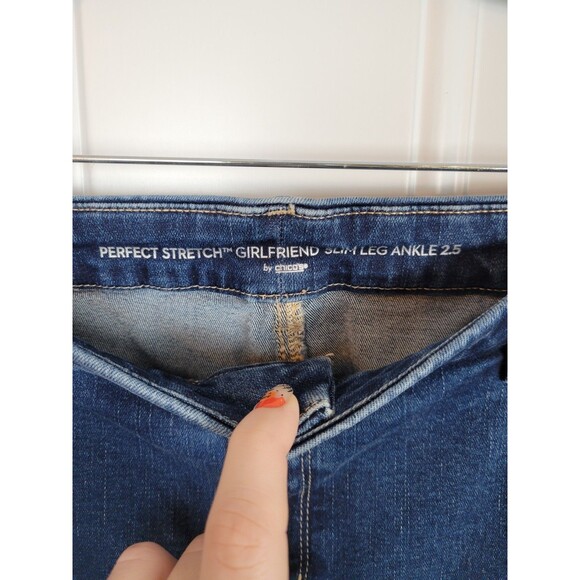 Chico's Perfect Stretch Girlfriend Slim Leg Ankle Jeans Size 14 (Chico's 2.5) - Picture 2 of 6